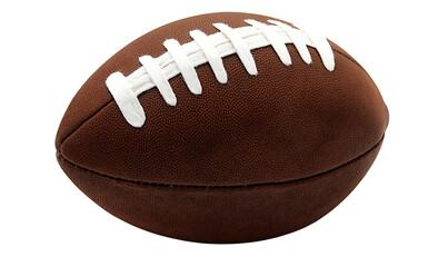 Brown American Football with White Laces Against a Background sport game isolated on a transparent background