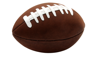 Brown American Football with White Laces Against a Background sport game isolated on a transparent background