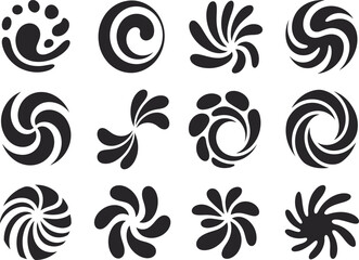 Spiral abstract shapes set