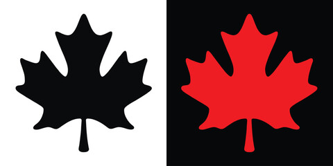 Maple leaf silhouette, Canadian maple leaf icon, Maple leaf logo
