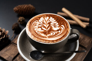 Perfectly crafted latte art: a warm, inviting cup of comfort.