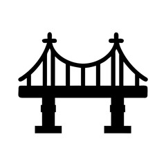hanging bridge vector illustration in outline style