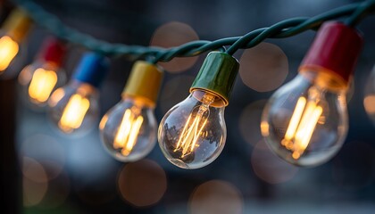Close up of fiber optic cable equipment with a technology background of light spots and glass