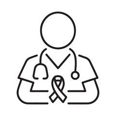 Doctor with awareness ribbon icon