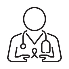 Doctor with awareness ribbon icon
