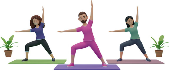 group of people doing yoga