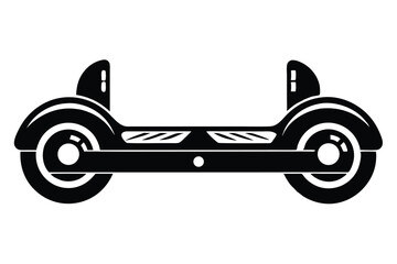 hoverboard black and white silhouette on white background