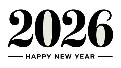 Countdown to 2026: A sleek and modern graphic announces the coming year, heralding a new chapter of possibilities, hope, and optimism, a design simple and meaningful for greetings and celebrations. 