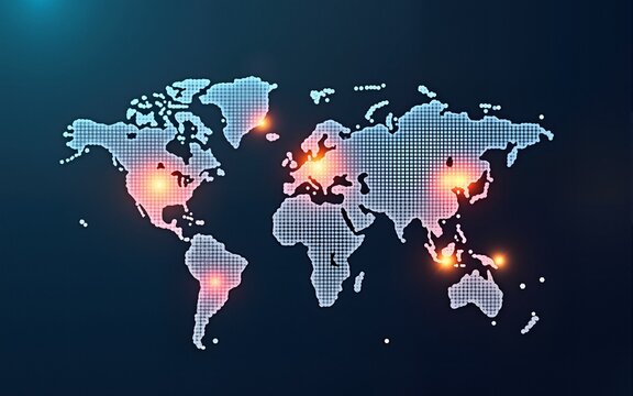 Connect globally with your team using this digital network and mobile technology concept. High quality