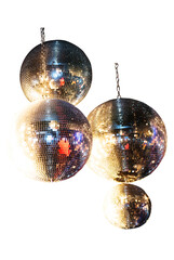 Disco balls, mirror balls isolated