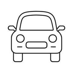 Obraz premium Vector illustration of a simple, outline-style car icon, perfect for use in transportation, travel, and automotive related projects, apps, and websites