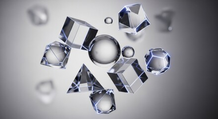 Geometric Crystal Forms Floating in Space