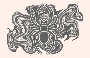 Abstract Spider Illustration&mdash;Monochrome Web-Inspired Design for Tattoo Flash, Merch & Blogs