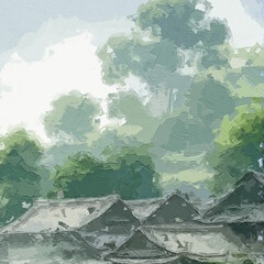 Various oil paintings, flowers, roses, peonies, plowing cows, landscapes, villages, mountain areas, people, lakes, sailboats, bamboo