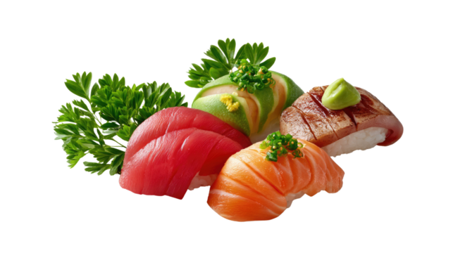 Delectable Sushi: A mouthwatering collection of assorted sushi pieces, showcasing fresh seafood, vibrant colors, and meticulous craftsmanship, capturing the essence of culinary artistry.