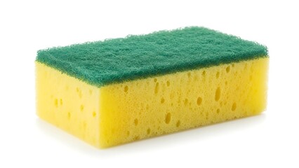 Fresh new yellow and green versatile scrubbing sponge for efficient home cleaning tasks