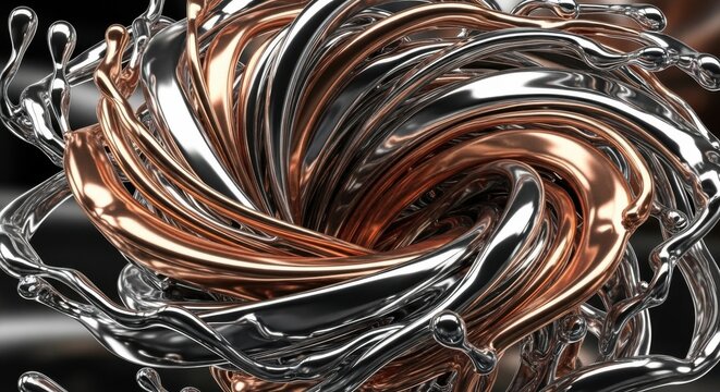 Mesmerizing fluid art with reflective metals