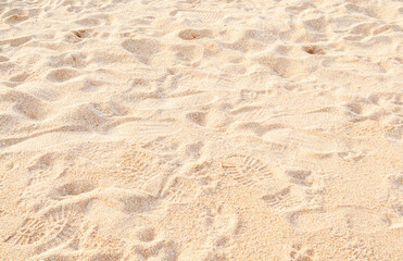 Nature travel background, sand beach close up texture summer desert zen garden coast ocean for vacation, hot tropical scene nature, holiday dune pile dry brown heap