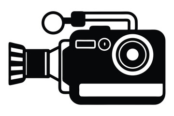 handycam black and white silhouette on white background