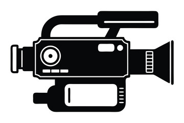 handycam black and white silhouette on white background