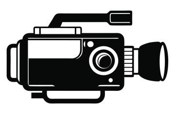 handycam black and white silhouette on white background