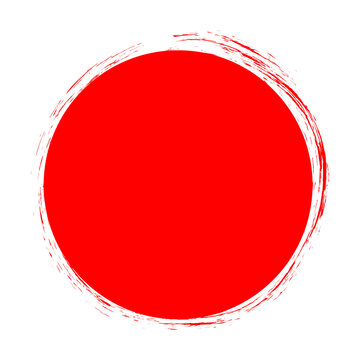 Abstract red circle brush stroke on black