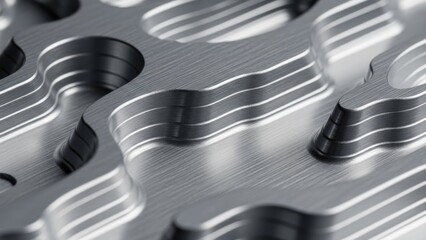 Detailed view of precision engineered metal surface texture