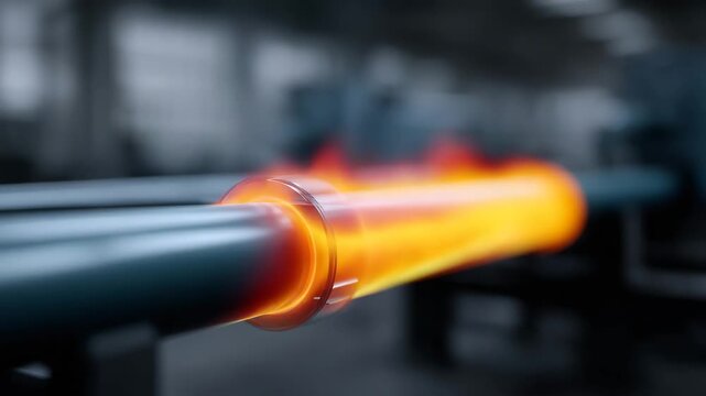 4k High-quality 4K conceptual image illustrating digital transformation in industrial automation a smart factory pipeline visualized through infrared heat imaging