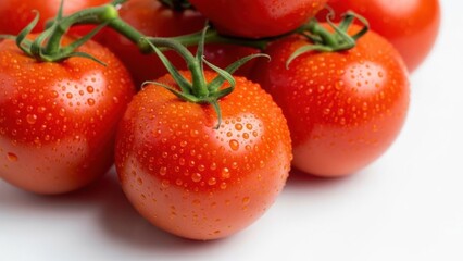 Vibrant Red Tomatoes with Dew Drops Fresh and Healthy