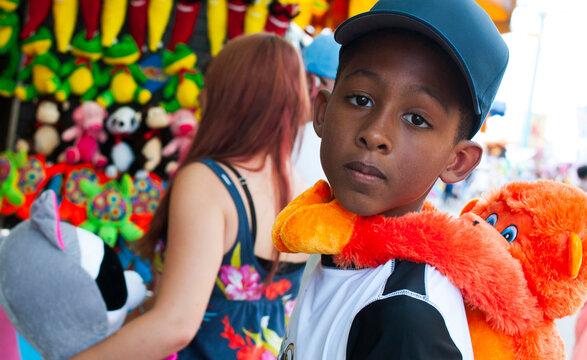 Male playing game at State Fair