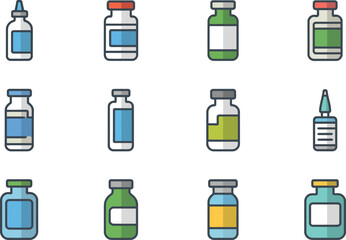 Medical Vials and Bottles Icons