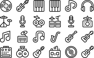Musical Instruments and Audio Equipment Icons