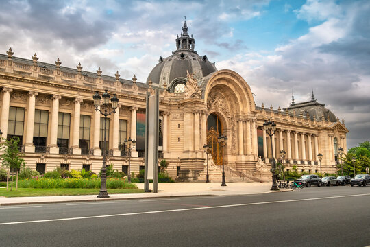 Paris France Grand Palais art nouveau hall on banks of Seine River