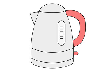 Modern Electric Kettle Illustration for Kitchen, Home Appliances, Cooking Guides, and Lifestyle Content