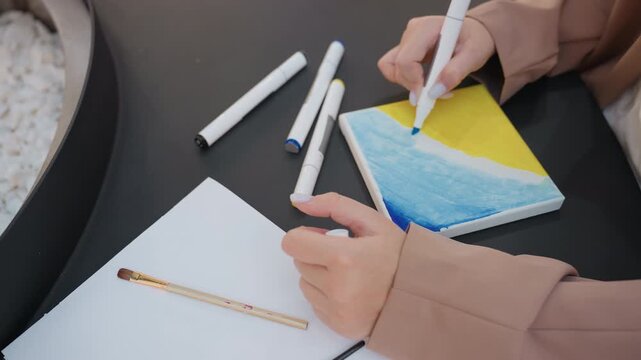 creative handiwork depicted, dynamic portrayal of vibrant craft and artistic craftsmanship scene, illustration showcasing lively and colorful artistic activity through detailed handmade creation