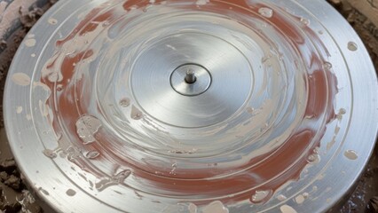 Dynamic motion of a potter's wheel at work