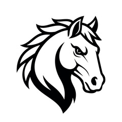 Line Elegant Horse Character Mascot Logo Vector Template