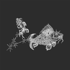 Zodiac constellation of Pisces, astrological sign