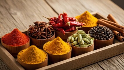 Vibrant Assortment of Aromatic Spices for Cooking
