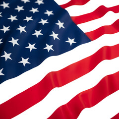 Fototapeta premium Waving american flag close-up featuring stars, stripes, freedom, independence.