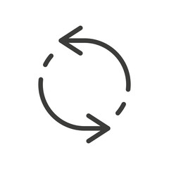 Two arrow spin. Restart icon. Recycle round simple illustration.
