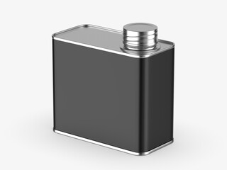 Metal tin oil can with metal cap for branding and blank 
mock up 3d illustration.