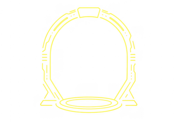 Stargate portal futuristic sci-fi teleport neon line art rendering