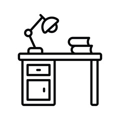 Creatively crafted amazing outline icon of study table