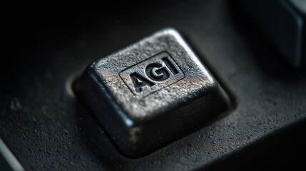 Retro Keyboard Key with Subtle AGI Engraving
