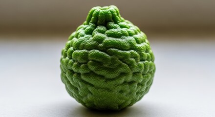 Obraz premium Kaffir Lime - A Close-Up of the Bumpy Green Citrus Fruit.