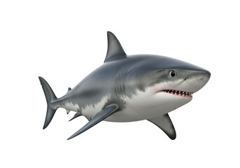 Naklejka premium Great white shark cut out isolated on transparent background for oceanography and wildlife marketing