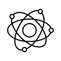 Atomic structure, outline icon of physics, chemistry, and STEM learning © CreativeStudio
