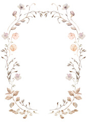 Watercolor floral frame