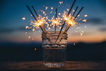 fireworks in the night sky